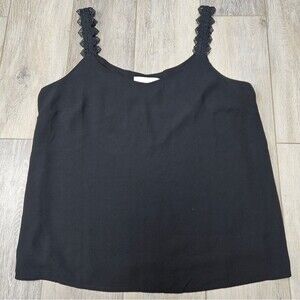 Nordstrom Rack Black Lace Cami Tank Top Blouse Women's Large Feminine Basics